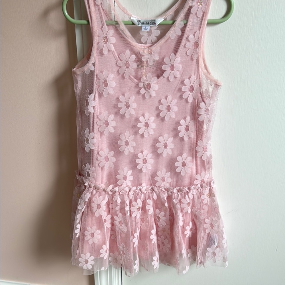 Pippa & Julie Pink Floral Mesh Dress
